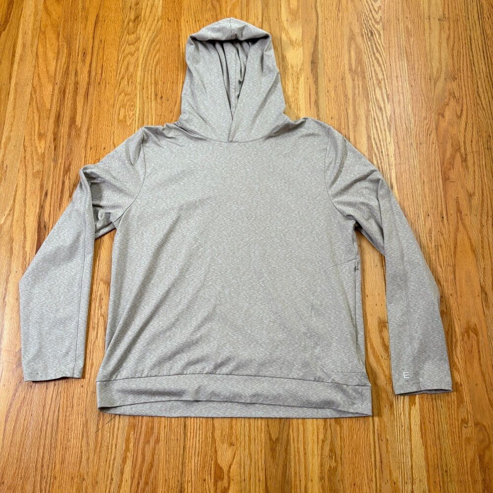 EVERLANE Renew Air Tan Zipper Side Long Sleeve Hoodie Mens Size Large